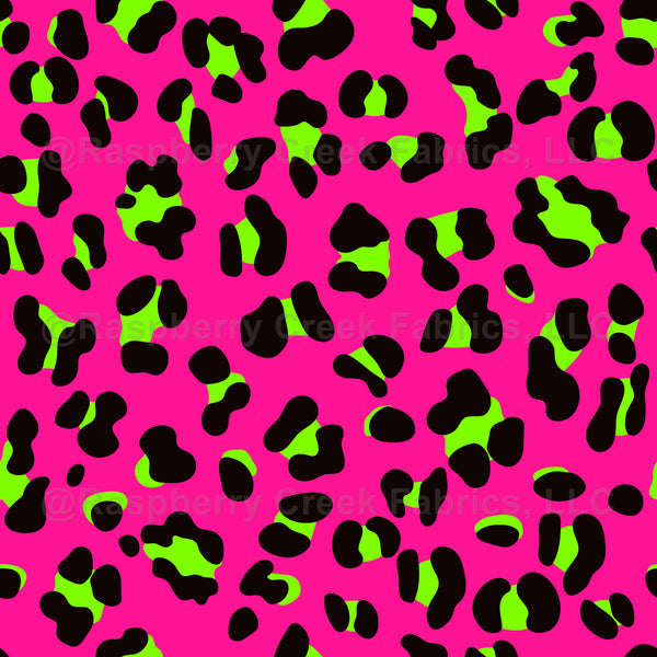 Black Leopard Animal Print Fabric, Raspberry Creek Fabrics
