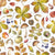Autumn foliage by MirabellePrint / White linen textured background Image