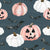 October Moon Pink Halloween Jack-O-Lantern on Blue Image