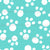 Ditsy Paw Prints Turquoise Blue Image
