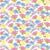 Vintage Florals in a Pastel Palette of Butter Yellow, Lavender Violet, Baby Blue and Baby Pink on a White Background in a Non-Directional Design Image