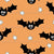 Halloween bats with fun faces orange Image
