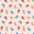 Peach, Red and Blue Roses and Dots on Pastel Peach, part of the Minimalist Roses Collection Image