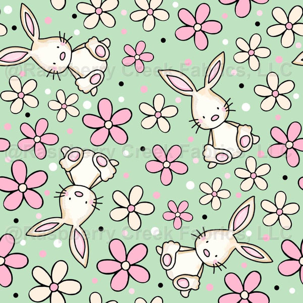 Quilted Bunny Bow Tee- Mint Green main image 1