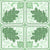 Acanthus leaf and Filigree tiles - Basil Green and Offwhite Image