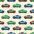 Colorful Toy Pixelated Video Game Cars on Beige Wallpaper Image