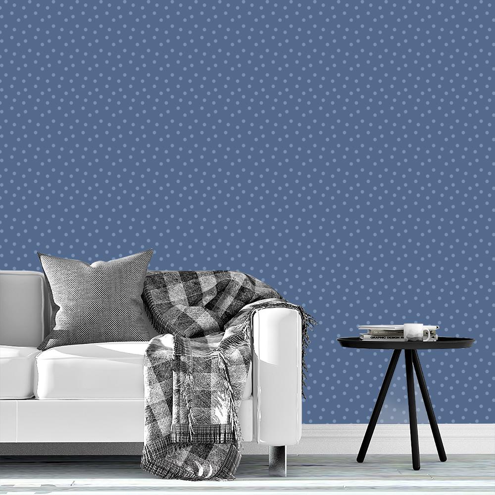 Modern Polka Dots on Gray-Blue