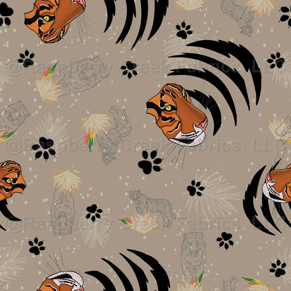 Tiger, Siberian Tiger, paw print, cat, big cat, claw marks, grass, str ...