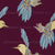 Birds flights on burgundy background part of Tropical friends collection Image