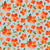 Lush Watercolor Orange Flowers in vintage blue grey background Image