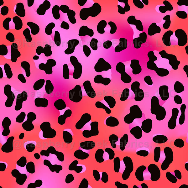 Leopard And A Raspberry 80s Leopard Orange and Pink Gradient - Raspberry Creek Fabrics