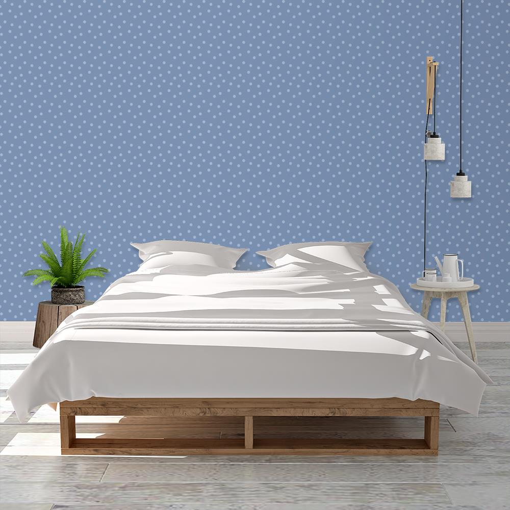 Modern Polka Dots on Blue