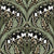 Lily of the Valley Art Nouveau Black Botanical Floral Wallpaper Image
