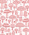 Retro Mushroom Dark Pink, Light Pink, White- Mouse Mowing Moss Collection Image