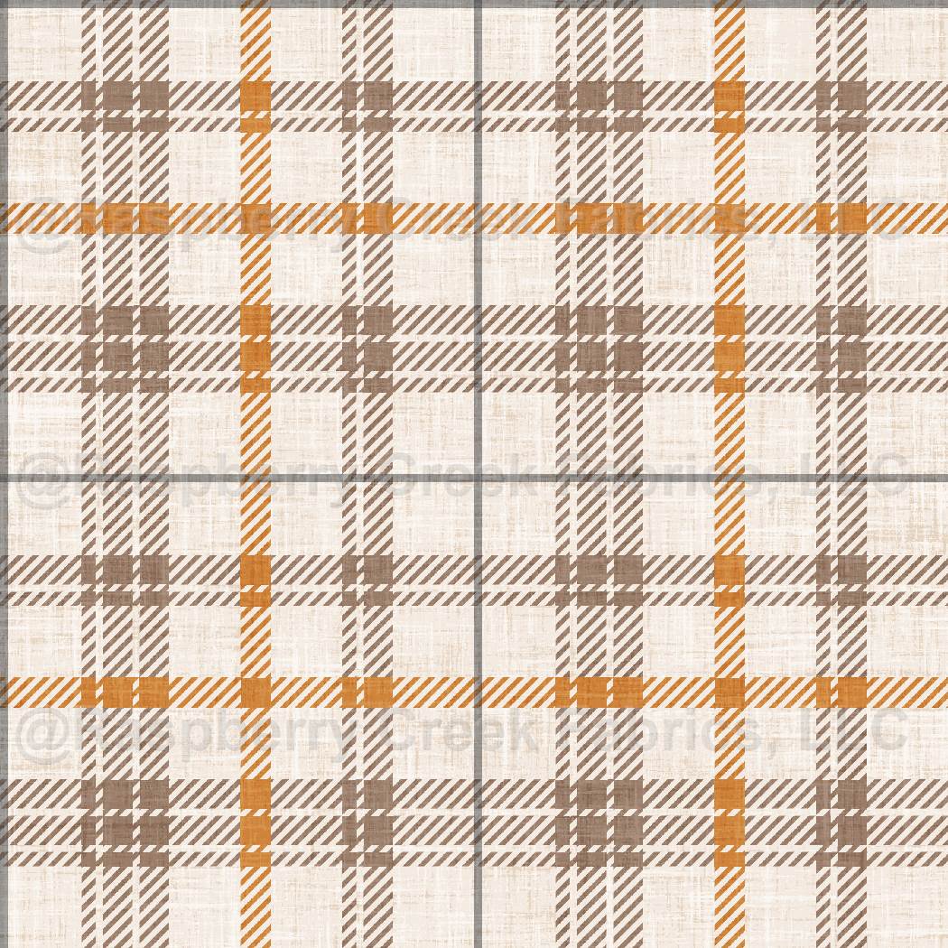 Autumn Plaid in Brown, Paws & Pumpkins by Krystal Winn Design