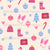 Cute Pink & Blue Christmas Doodle Image