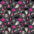 Hot Pink Halloween Elements on Gray Image