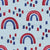 Red and Blue Boho Rainbows with Dashes Image