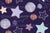 Charmed Halloween - Aqua Retro Pop Halloween Shapes - Pastel Geometric Bats, Circles, Stars Image