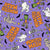 Monster Mash Halloween Dancing Ghosts Skeletons Monsters Mummies on Purple Image