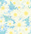 Daisy and Fern Flowers Ocean Blue yellow Image