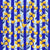 Painterly Lemon Branch Chevron in Cobalt, Amalfi Kitchen by Christabelco Image