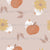 Sunflower and pumpkin ghosts (on light brown) - Sweet little halloween ghosts hiding behind pumpkins and sunflowers with leaves (part of the “hide and ghoul seek” collection) Image