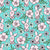 Piglet Floral on Bright Aqua Image