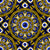Navy and Gold Eyes on the Prize Dot Mandala Tile Pattern Image