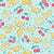 Aqua Teal Citrus Splash Watercolor Lemons, Oranges and Cherries Tossed Print | Summer Fruit Confetti | Treat Truck Summer Collection by Brayberry Design [Small Scale] Image