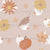 Hiding ghosts (on light brown) - Sweet little halloween ghosts hiding behind pumpkins, sunflowers and leaves (part of the “hide and ghoul seek” collection) Image