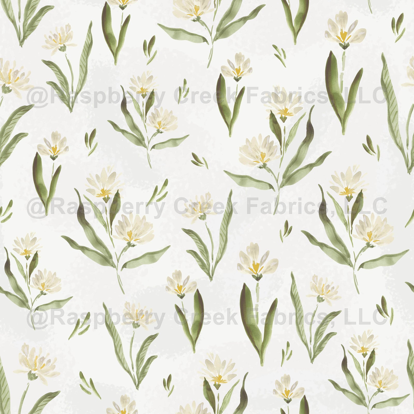 Happy Flowers White wallpaper design by Lisee Ree | Happy painted white watercolor flowers dance across the painted background.