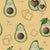 Avocado and Toast With Hearts | Avocado Pattern Background Color Wheat Image