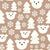 Polar Bear Snowy Forest in Soft Tan Image