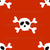 Pirate Skull Cross Bones Red and White Image