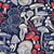 Mystical fungi // midnight blue background ivory pale blue coral and red wild mushrooms Image