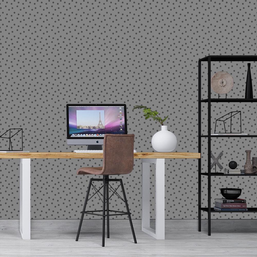 Modern Polka Dots 2 on Gray