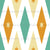 Aqua Blue Orange Cream Diamonds and Stars Argyle Mid Century - Vibrant Collection Image