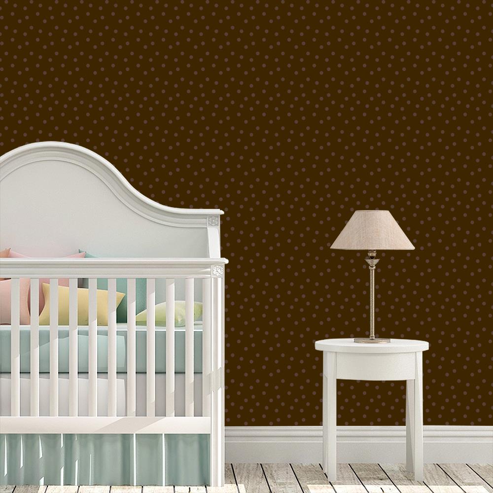 Modern Polka Dots on Dark Brown