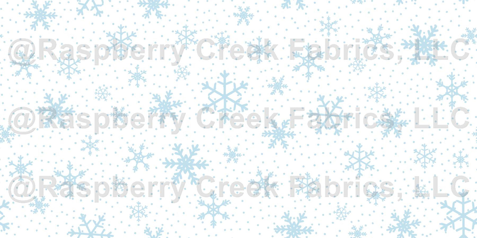 Snowflake Scatter in Baby Blue on White