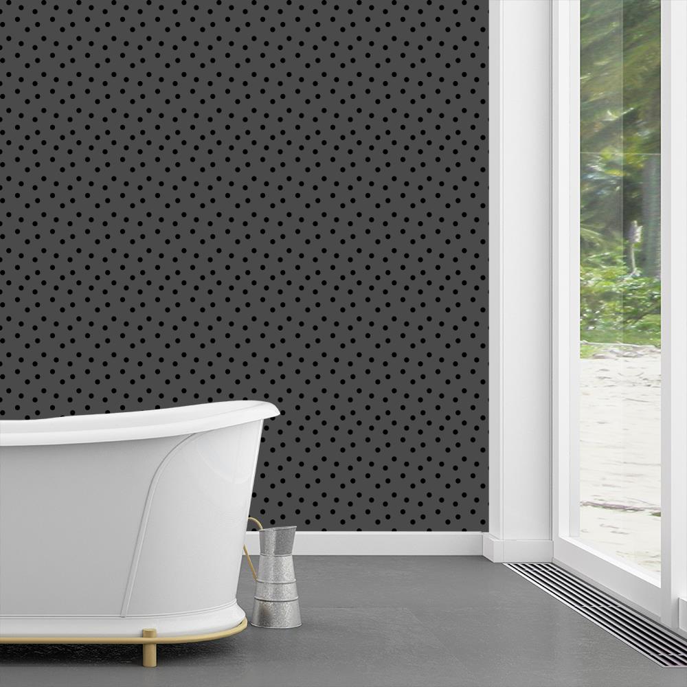 Modern Polka Dots 2 on Dark Gray