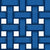 Cobalt Sapphire and Navy Blue Geometric Woven Texture on Ivory White - Modern Blender - Textured Threads - A Woven Collection Image