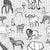 Modern, spots, animals, elephant, hand drawn, zebra, zoo, giraffe, cheetah, kids, black, white, boys, girls Image