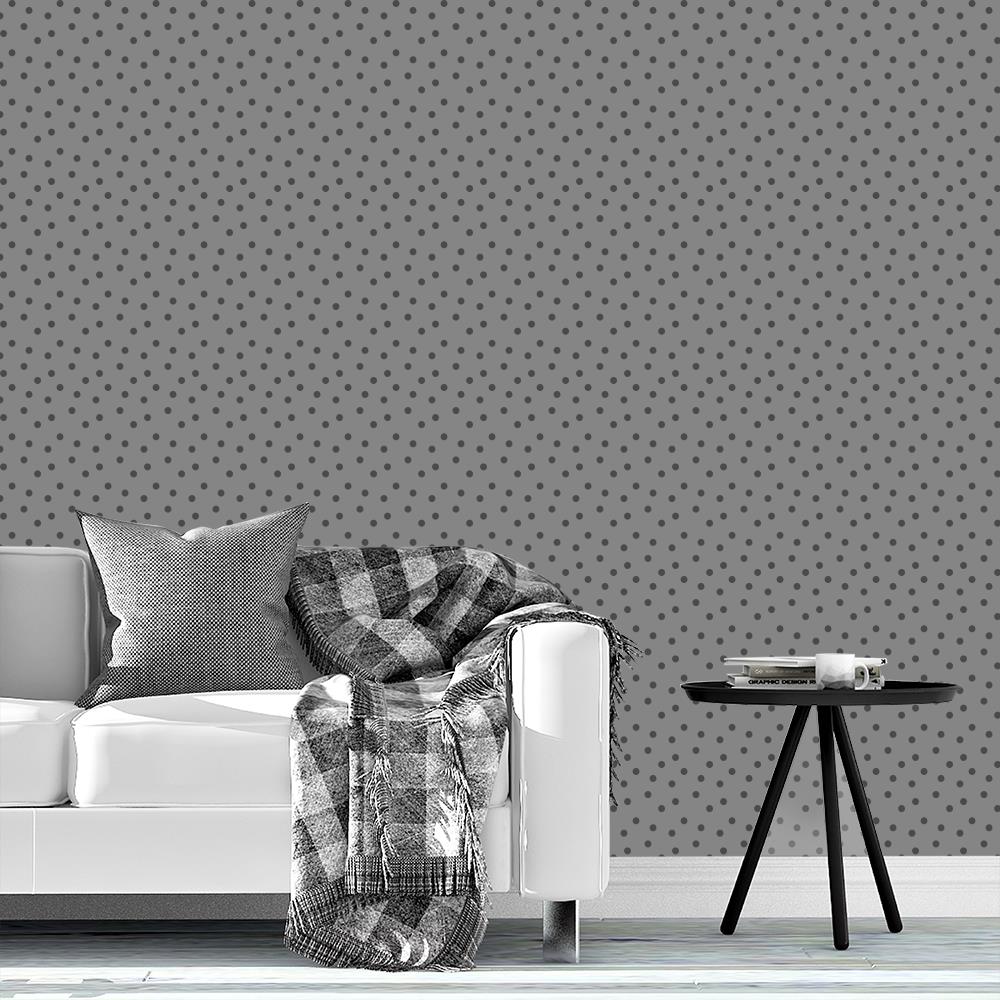 Modern Polka Dots 2 on Gray