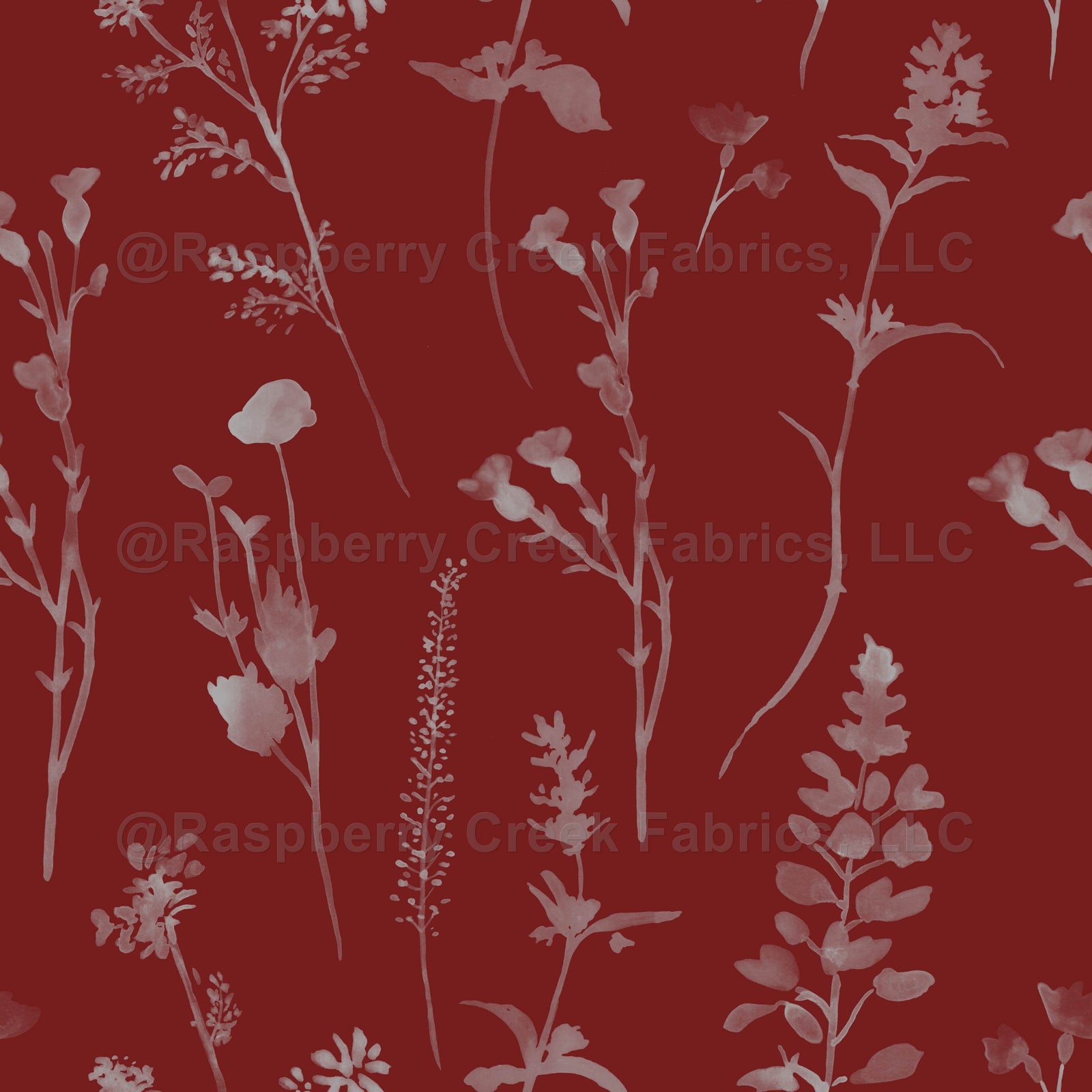 Winter White Wild Flowers on Dark Moody Wine Red