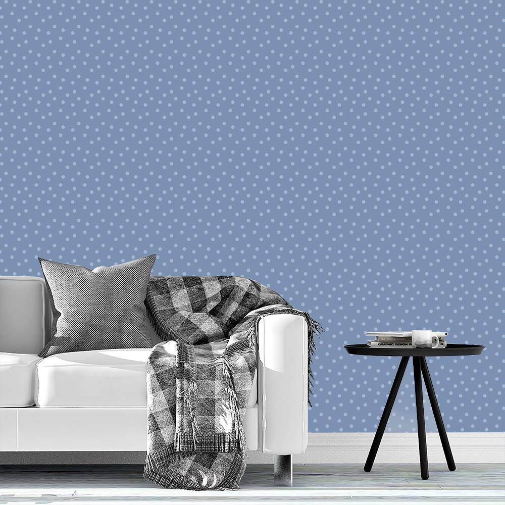 Modern Polka Dots on Blue