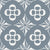 Large grey blue seaside geometric stars with circles in circles art deco style. Understated elegance with ornamental charm. The muted, elegant color palette lends a timeless and refined appearance. For modern interiors, textiles and wallpapers. Image