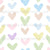 pastel watercolor hearts in spring Easter colors Image