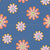 Groovy Retro Petal vibey Burst - blue Image