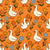 Goose Meadow Floral White Geese and Flowers on Orange Image